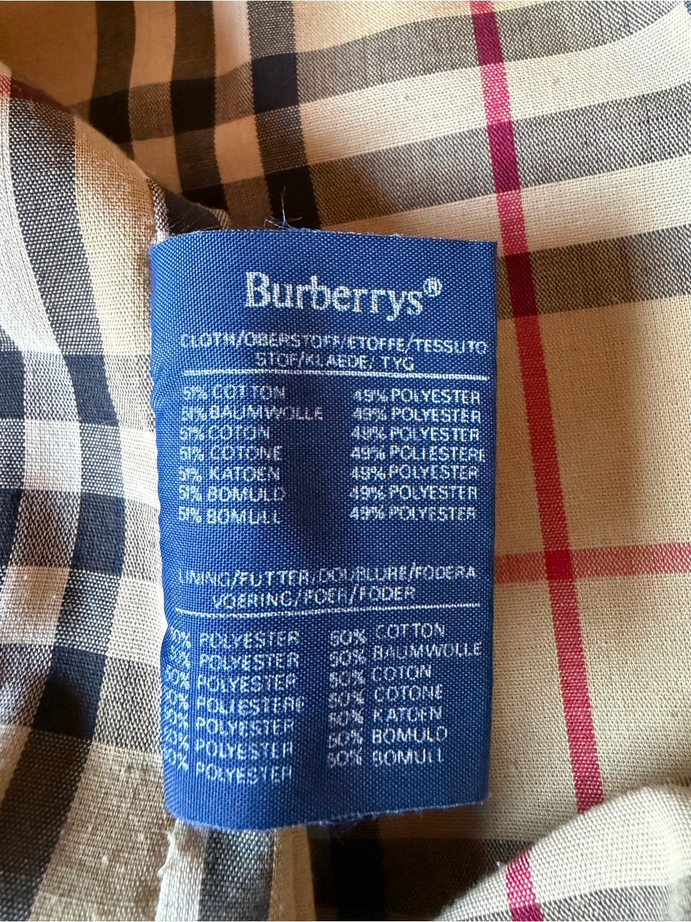 Vintage Burberrys Balmacaan Trench Rain Coat Nova Check Lining Khaki 42R 90s XL - Picture 9 of 13